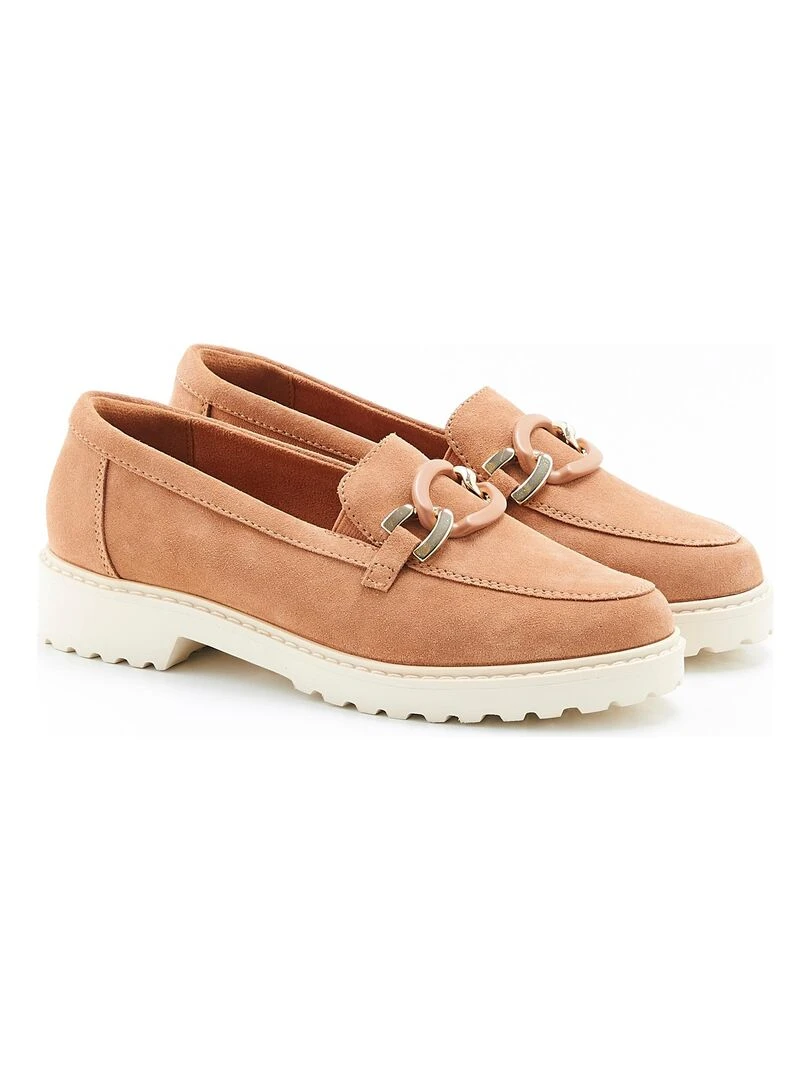 Mocassins crantés avec chaînette Amortyl Damart Camel