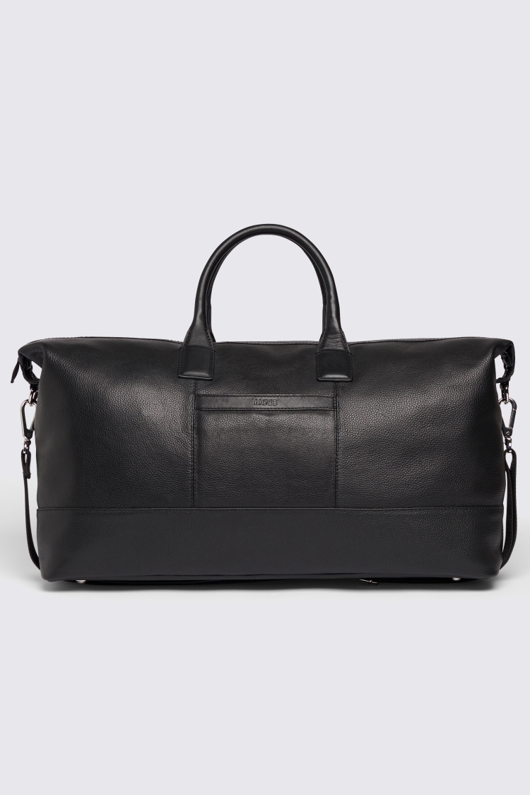 Black Grained Leather Holdall Buy Online at Moss