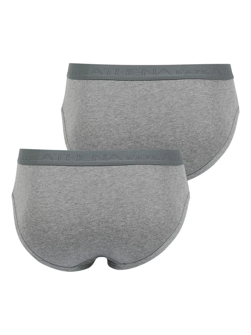Lot de 2 slips taille haute ouverts homme Coton Bio   Gris