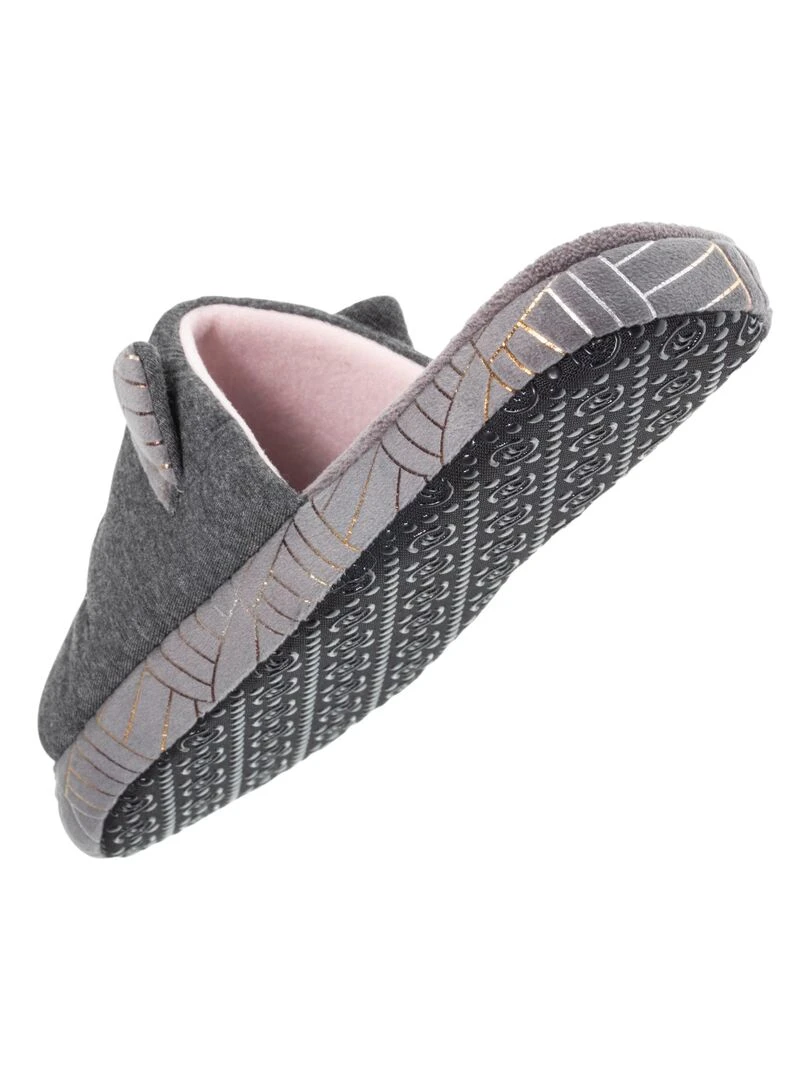 Chaussons sandales Femme 3D Gris chiné foncé   Gris chiné