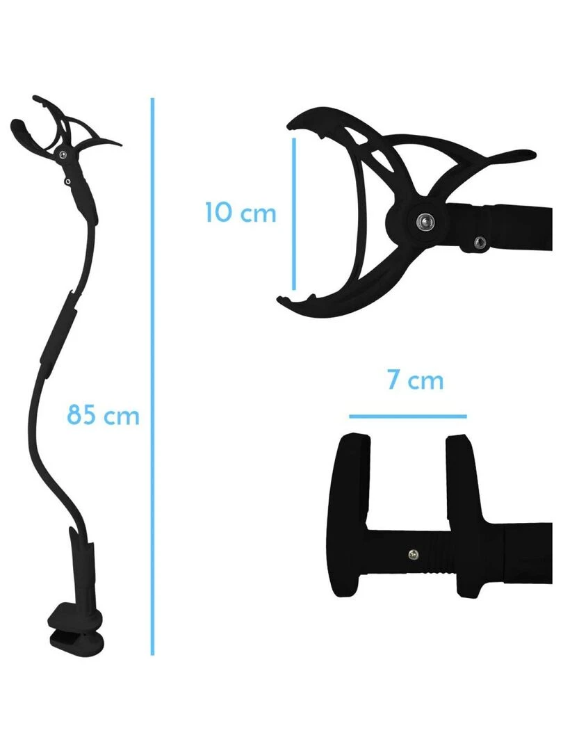 Lot de 2 supports universels pour camera bébé  babyphone  moniteur  Flex   Monsieur Bébé   Noir