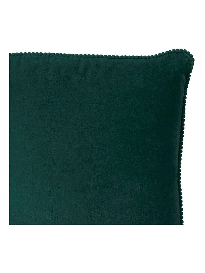 Coussin en velours avec contour perlé 'Deko&co' Vert émeraude