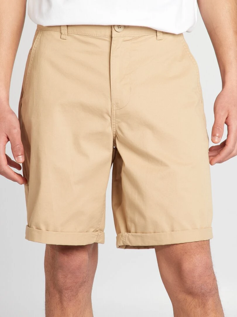 Short chino droit Beige