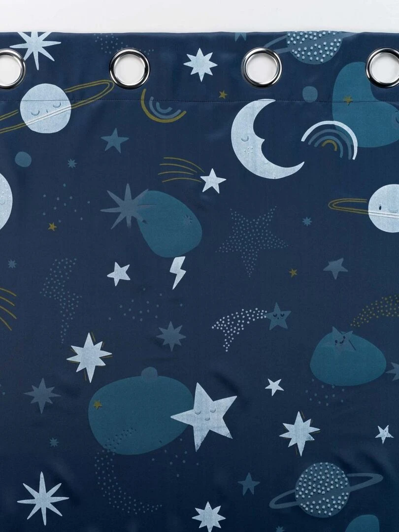 Rideau occultant enfant ambiance astrale   Bleu