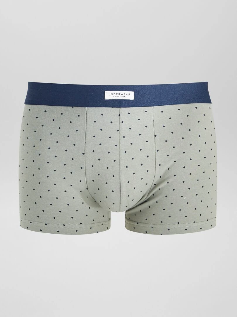 Lot 3 boxers stretch   Gris/vert/blanc
