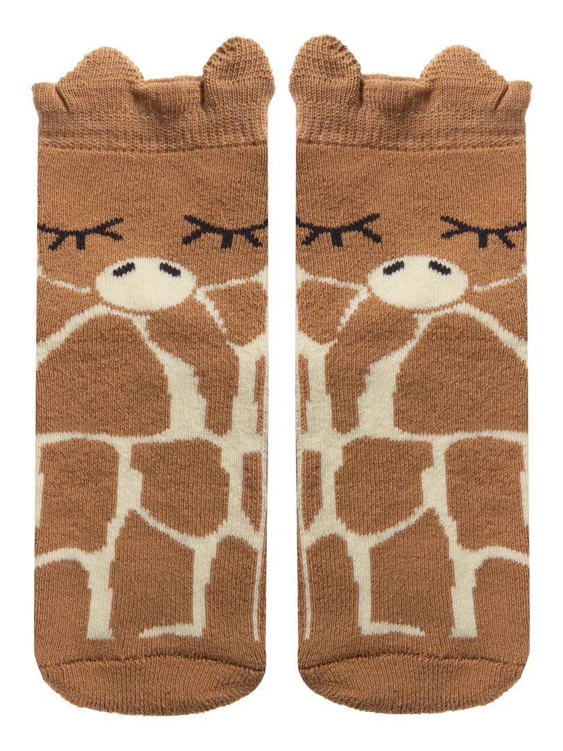 Chaussettes antidérapantes Girafe 19/26 Marron