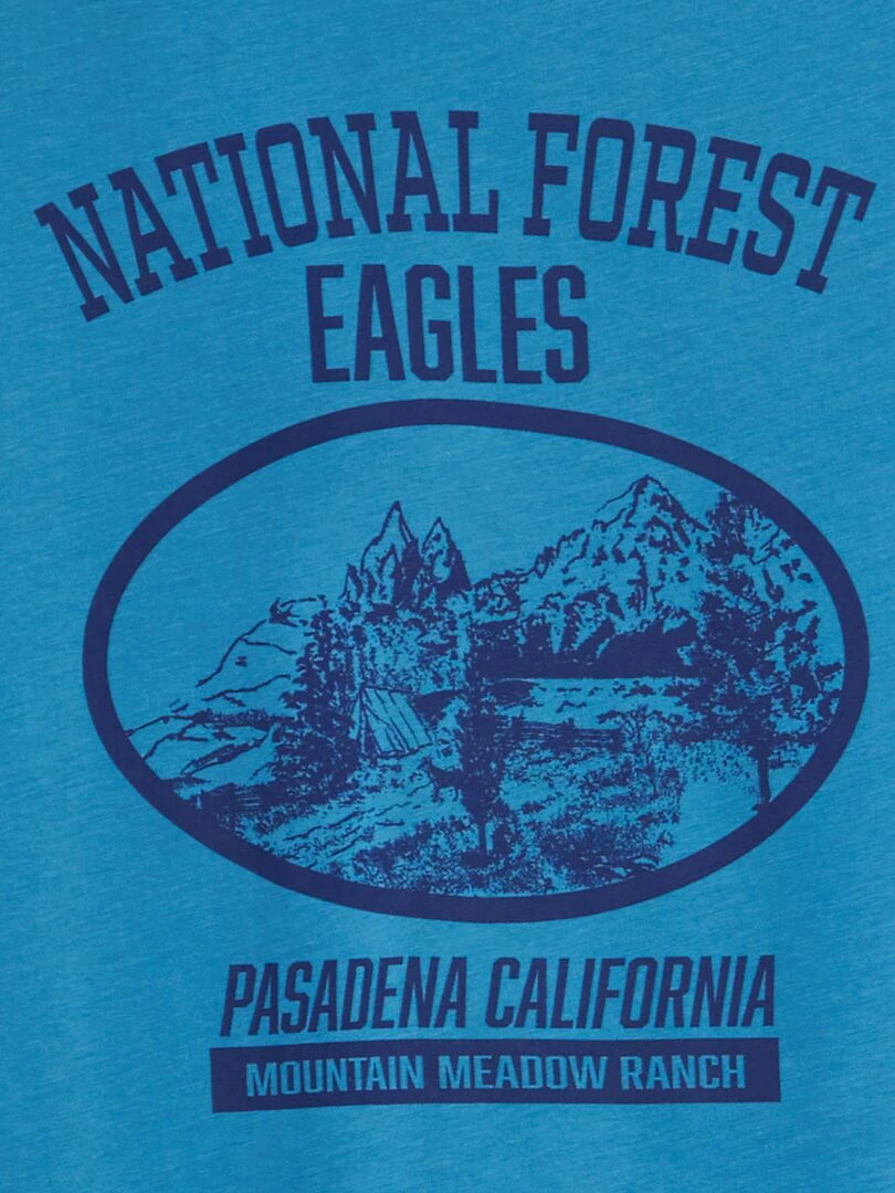 T shirt imprimé à col rond   Bleu ciel