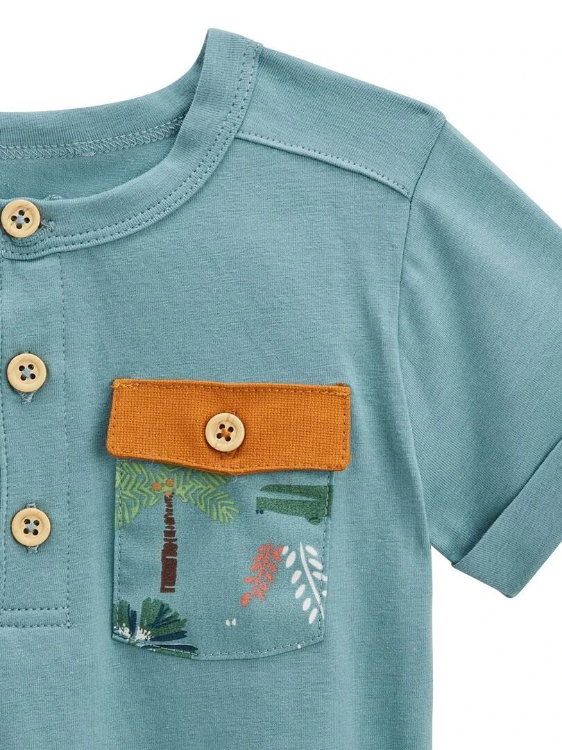 Ensemble bébé t shirt et short Mangrove   Bleu