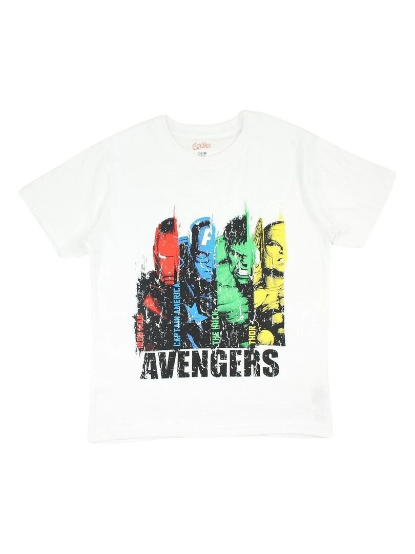 Avengers Ensemble T shirt short garçon Imprimé Avengers Blanc