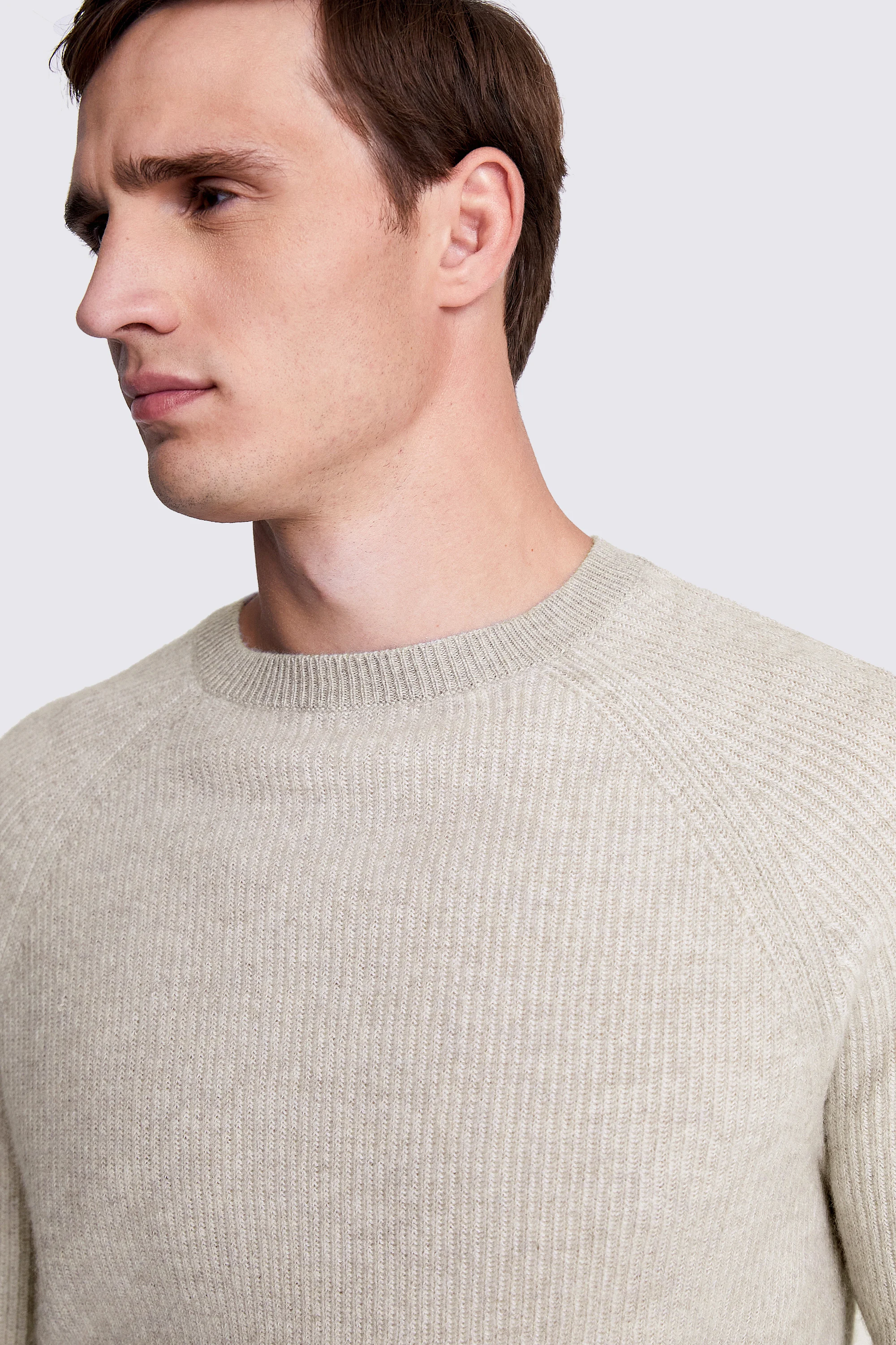 Light Grey Cashmere Crew Neck Jumper   Buy Online at Moss