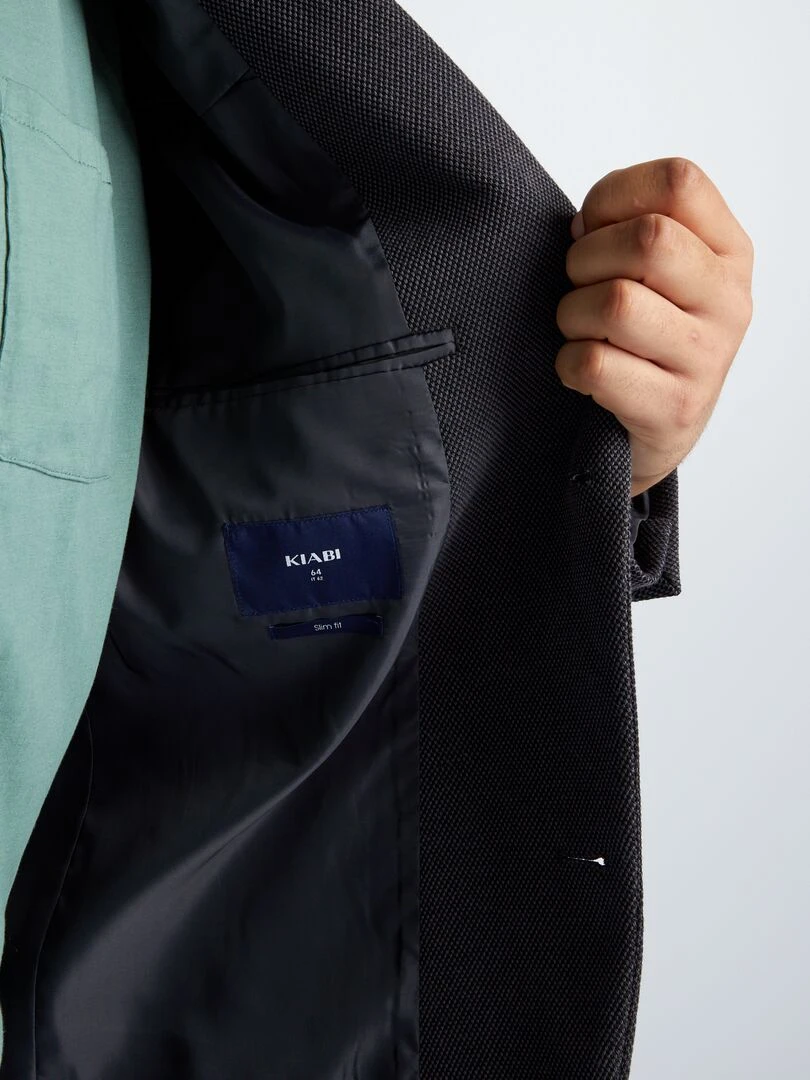 Veste maille piquée   Gris