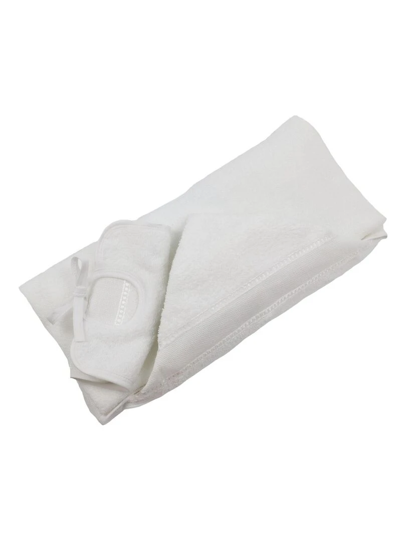Coffret de naissance bavoir et cape à broder QUEIDA Blanc