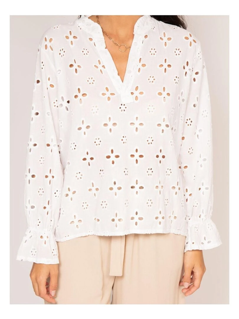 Blouse broderies anglaises FARNELL   Blanc