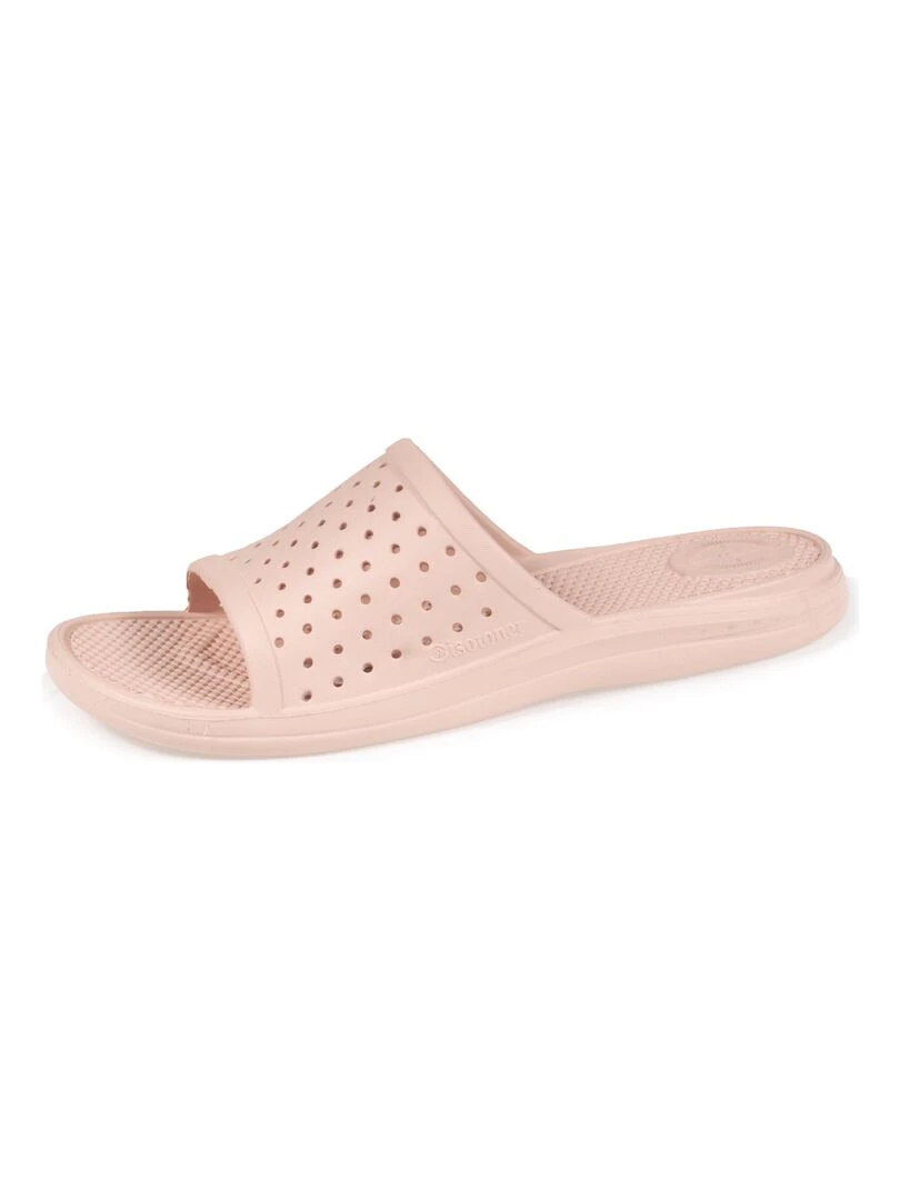 Mules claquettes Femme ajourées Nude Beige