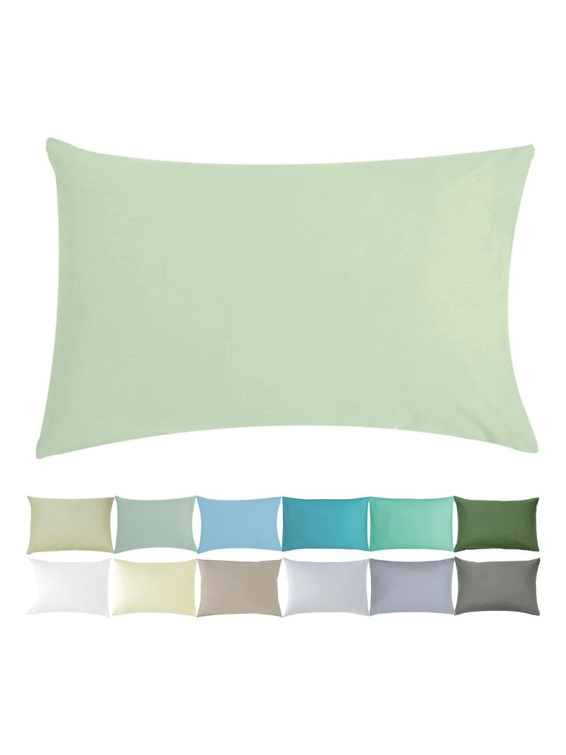 Taie d'oreiller bébé 100% coton Bio 'P'tit Basile' Vert d'eau