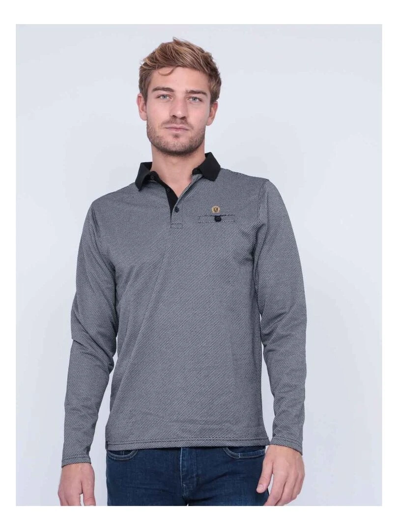 Polo manches longues pur coton PEPETO Noir