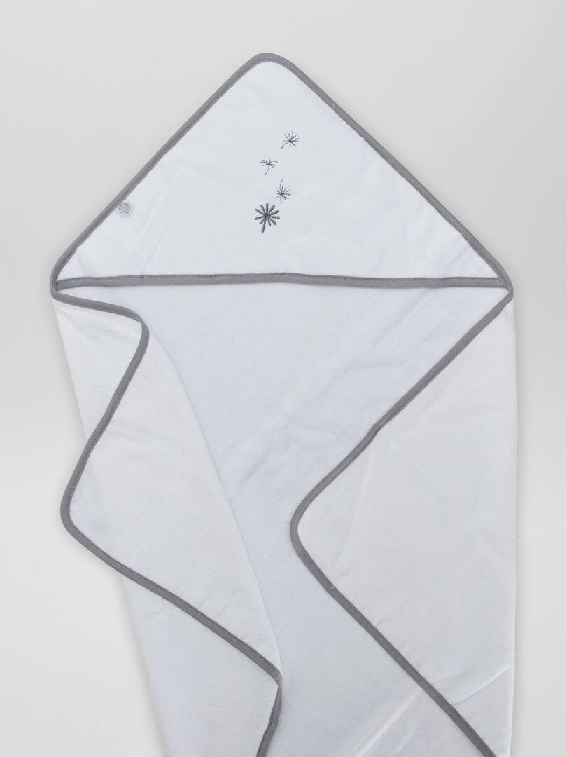 Cape de bain en éponge blanc/gris