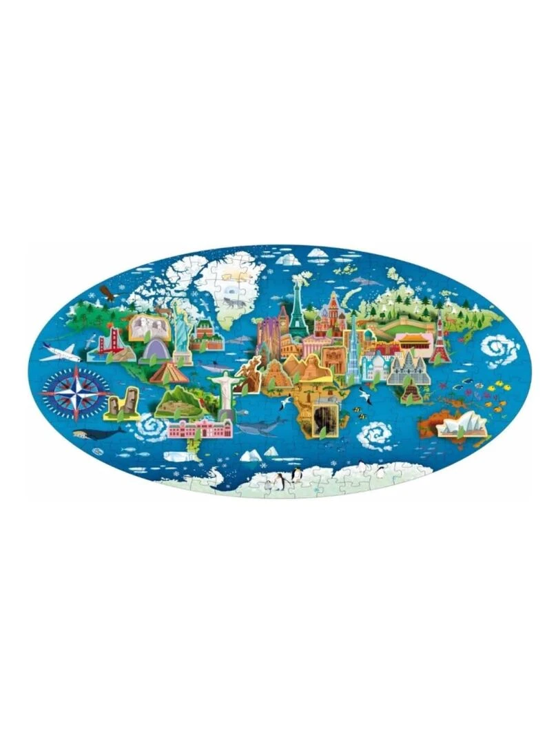 Puzzle & Livre Voyage découvre explore Les monuments du monde N/A