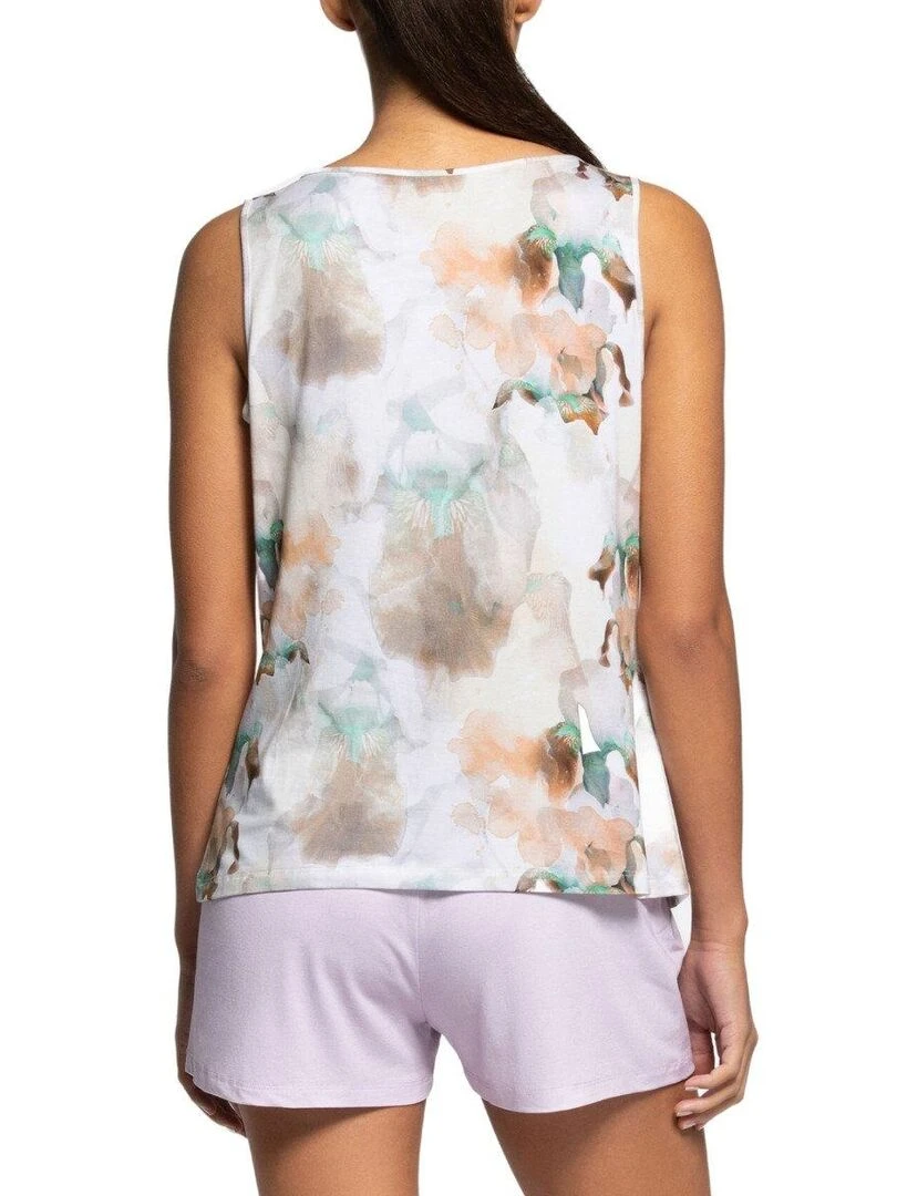 Ensemble pyjama short en lyocell et coton imprimé aquarelle Valeria Rose