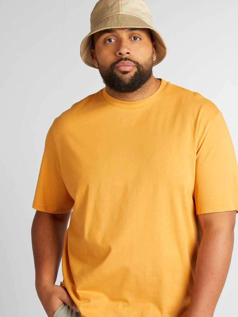 T shirt uni en maille jersey JAUNE