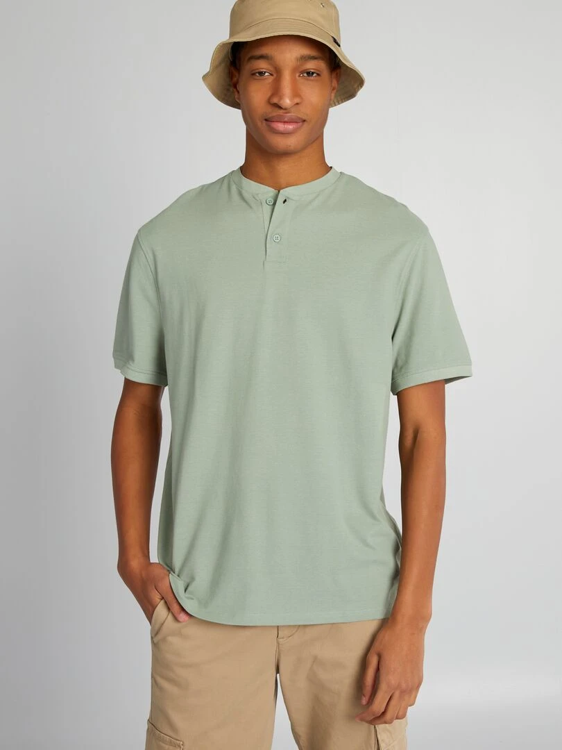 Polo en piqué de coton uni + d'1m90   Vert
