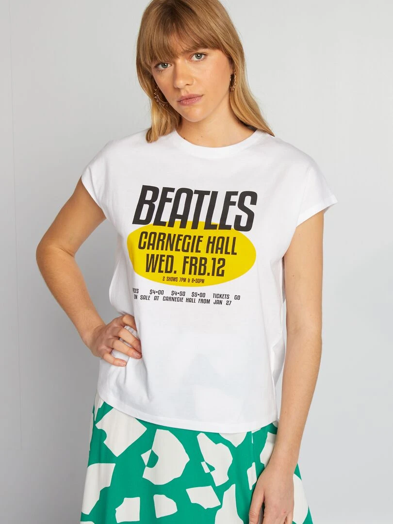 T shirt 'The Beatles'   blanc