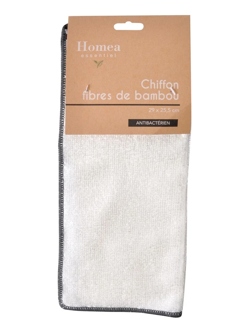 Chiffon fibre de bambou antibacterien Blanc
