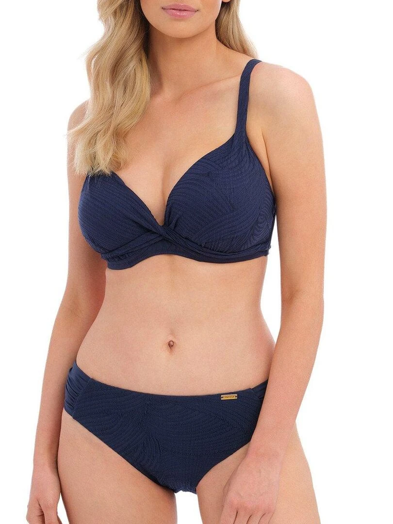 Haut de maillot de bain plongeant à armatures Ottawa Bleu