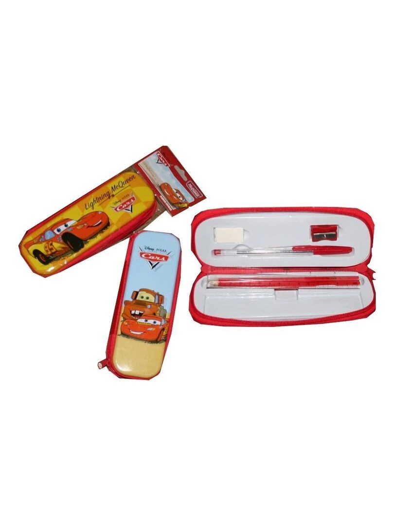 CARS Disney Plumier garni trousse Orange