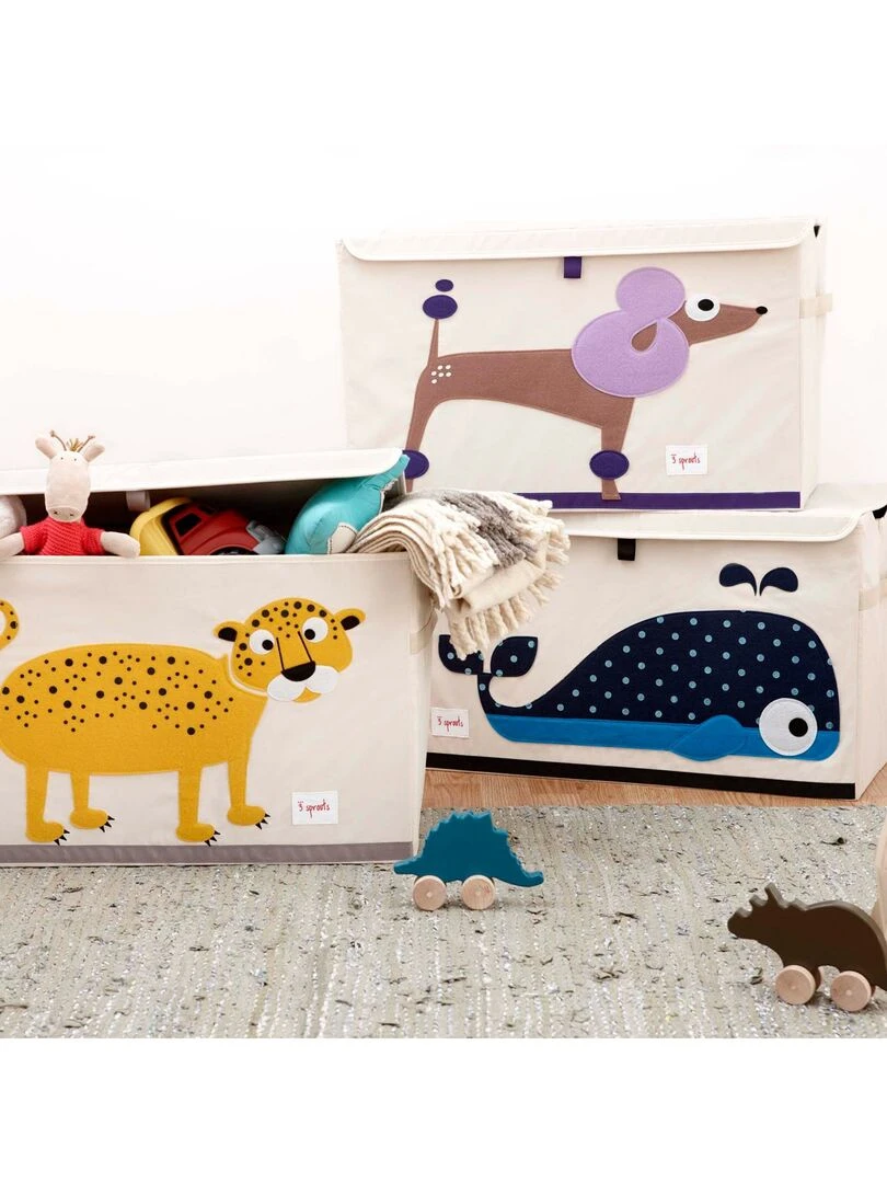 Coffre à jouets caisse de rangement Léopard Jaune