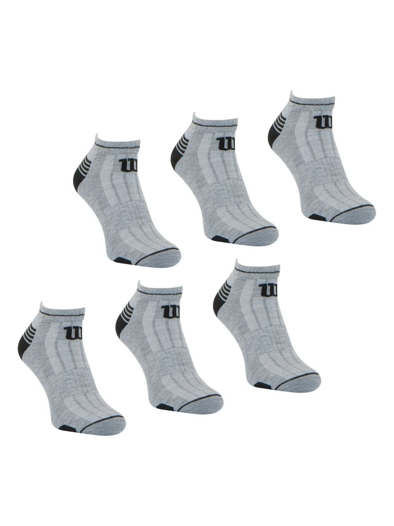 LOT DE 6 PAIRES DE CHAUSSETTES BASSES WILSON GRIS NOIR Gris
