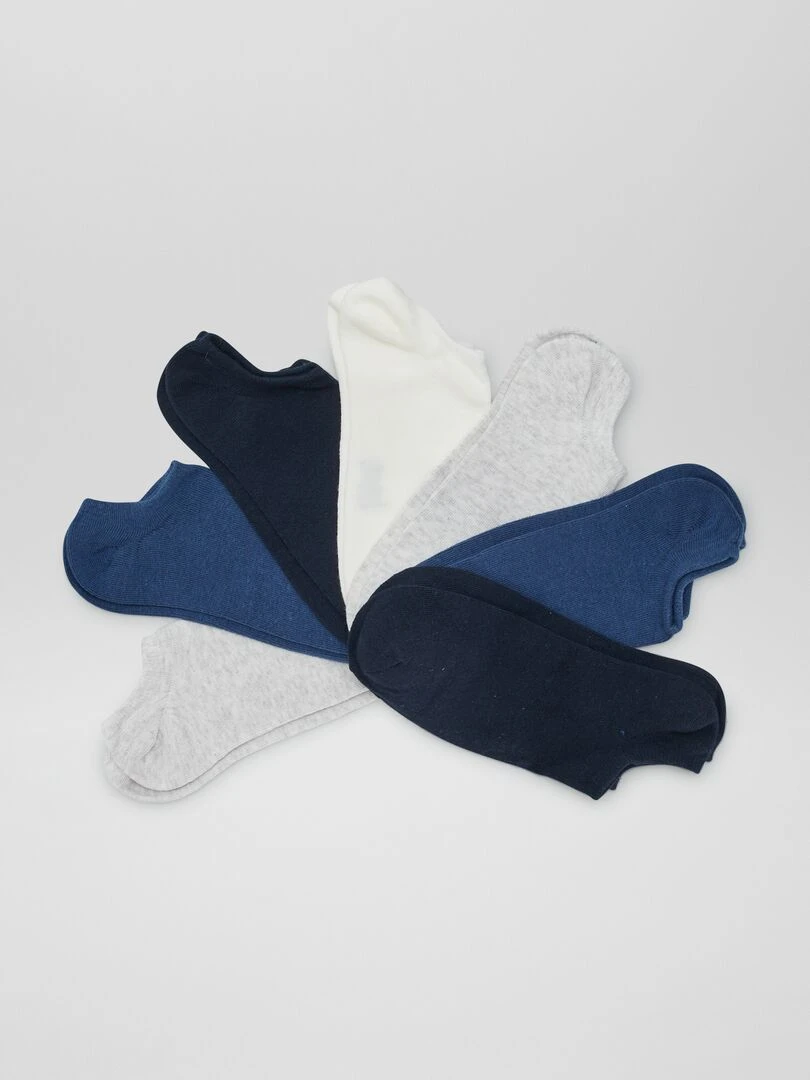 Lot de 4 paires de chaussettes invisibles Bleu