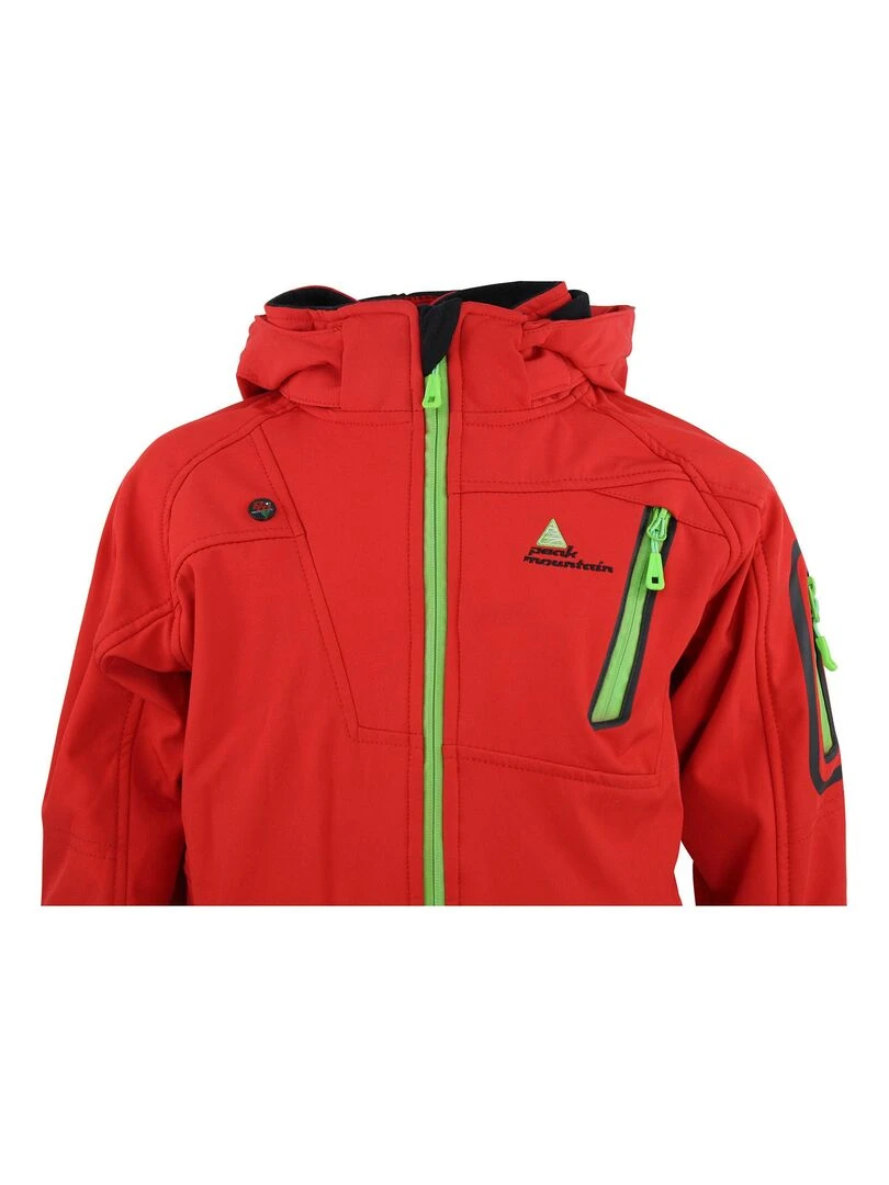 Blouson softshell garçon ECOLOK   PEAK MOUNTAIN   Rouge