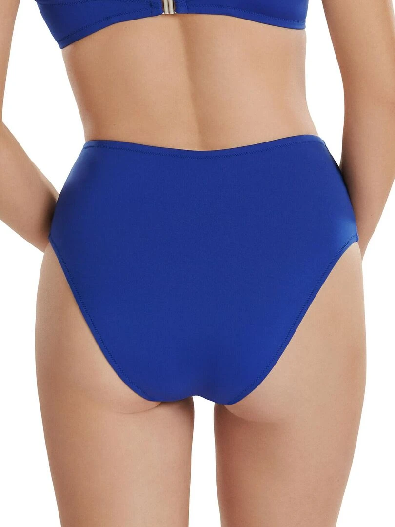 Bas maillot slip de bain échancré taille haute Palma Bleu
