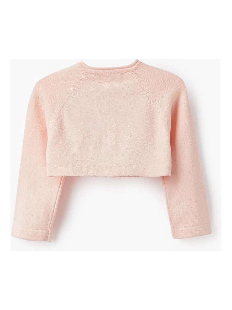 Gilet en Maille pour Bébé Fille CÉRÉMONIE Rose foncé