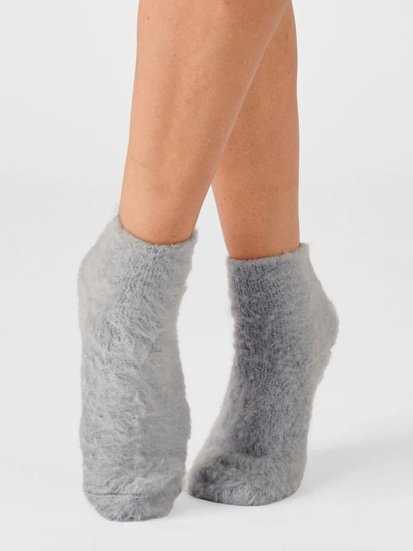 Mi chaussettes de lit réversibles Thermolactyl. Damart Gris perle