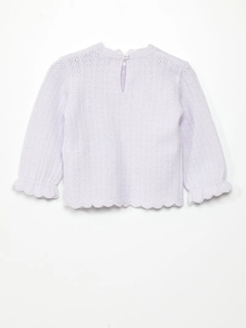 Pull à col rond avec finitions volantées Violet