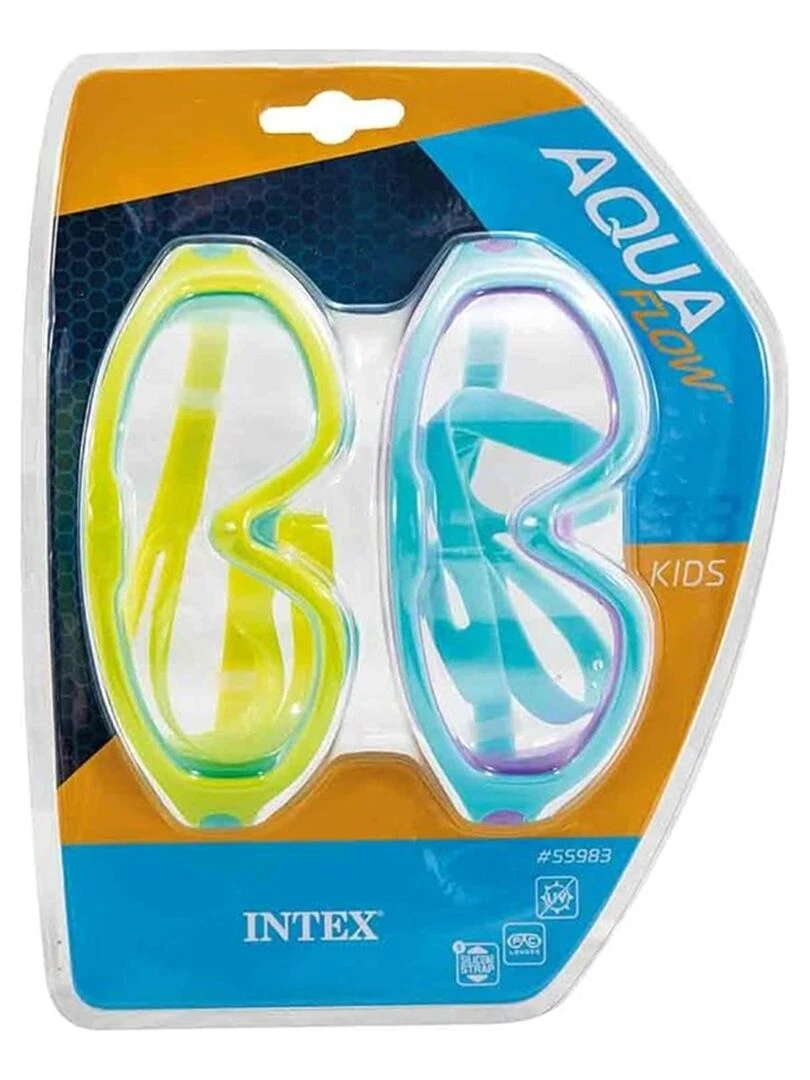 Pack de 2 masques de plongée Bleu Jaune