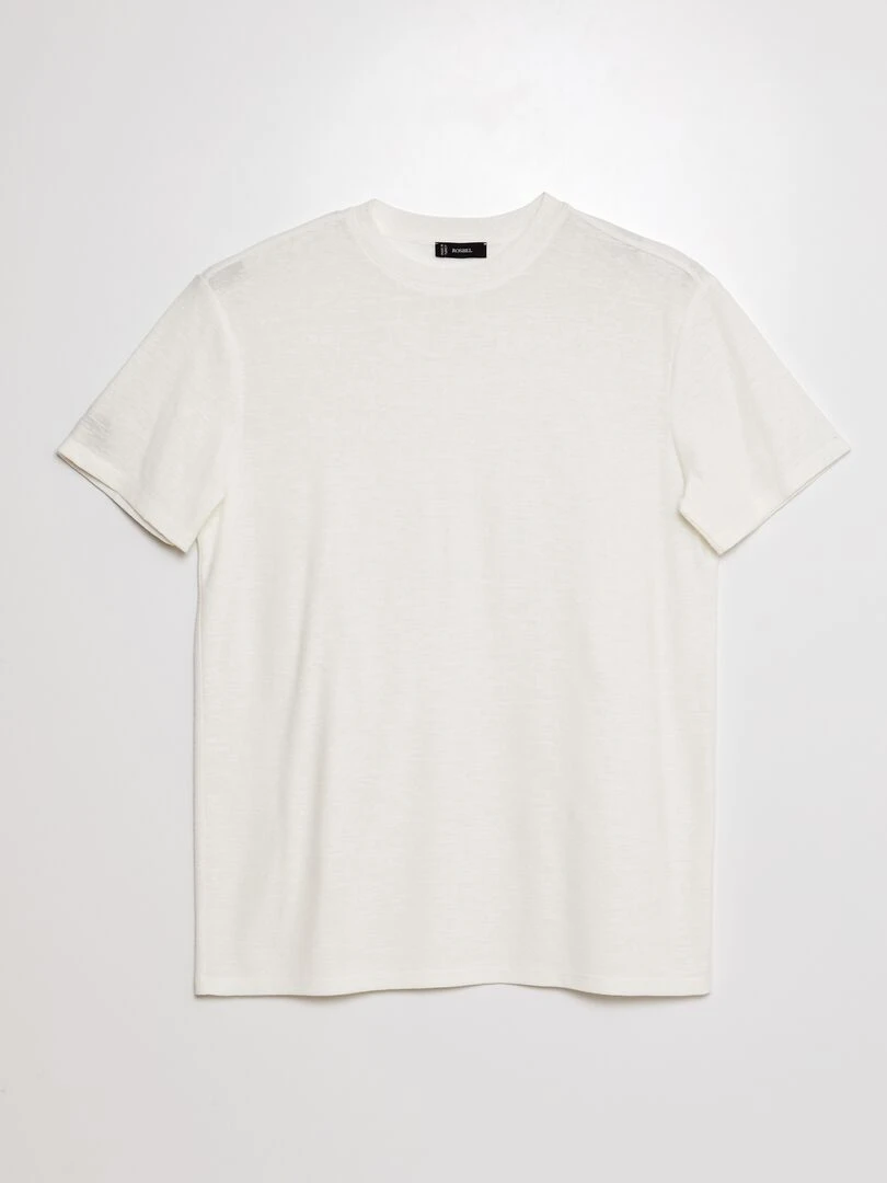 T shirt en maille fantaisie blanc