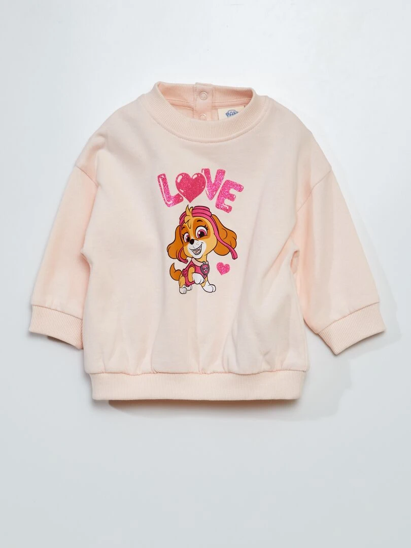 Sweat 'Pat'Patrouille' col rond Rose