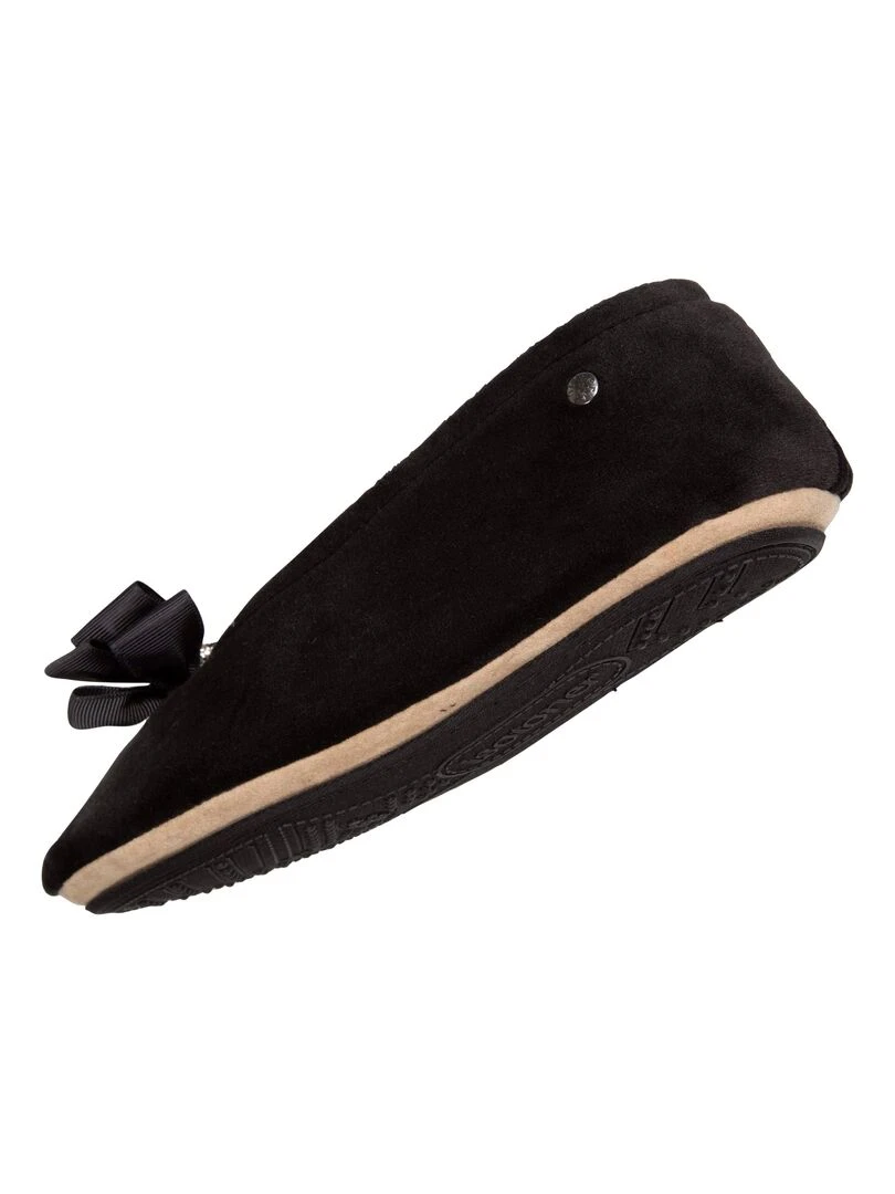 Chaussons ballerines Femme noeud précieux Noir   Noir