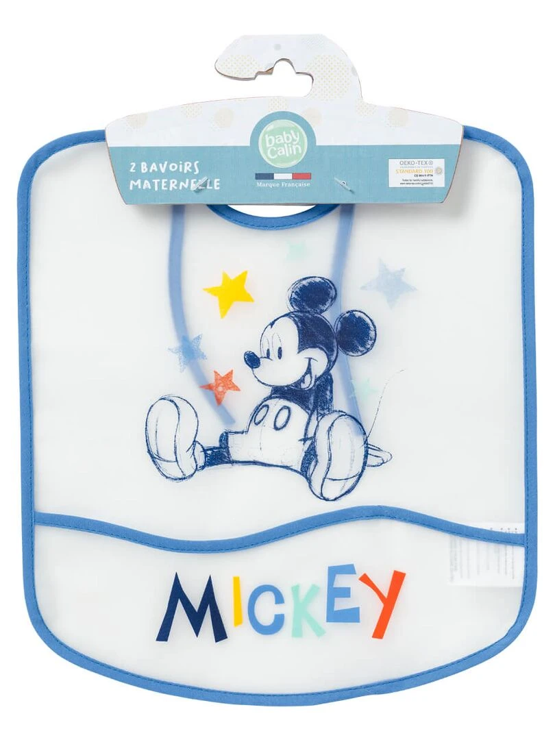 Bavoir 6 mois imperméable avec poche 28x32 cm   Mickey Cool   Bleu