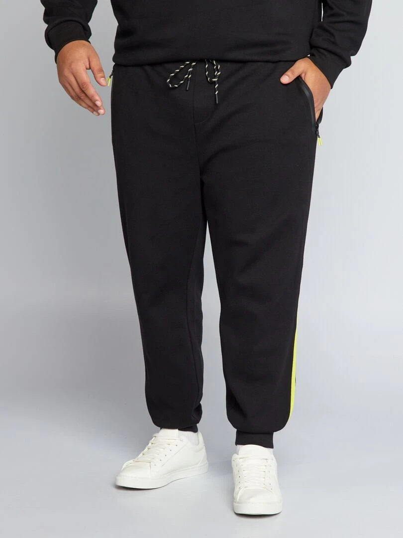 Pantalon jogging maille piquée   noir