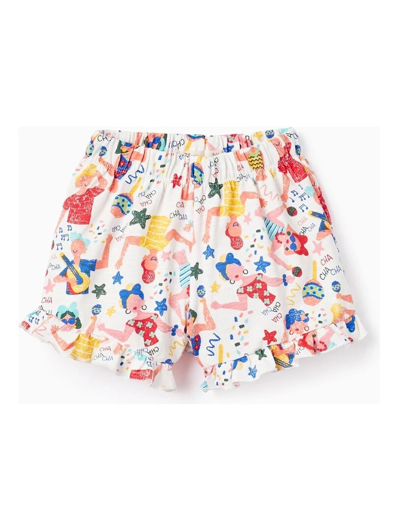 Short en Coton Imprimé pour Fille 'Cuba' CUBA Blanc
