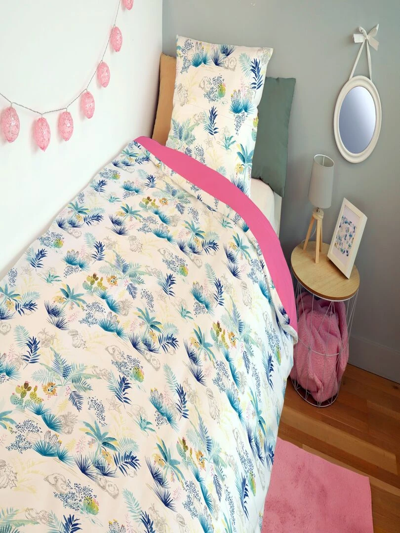 Housse de couette Catimini Oasis 140x200 cm et taie d'oreiller   100% Coton   Blanc