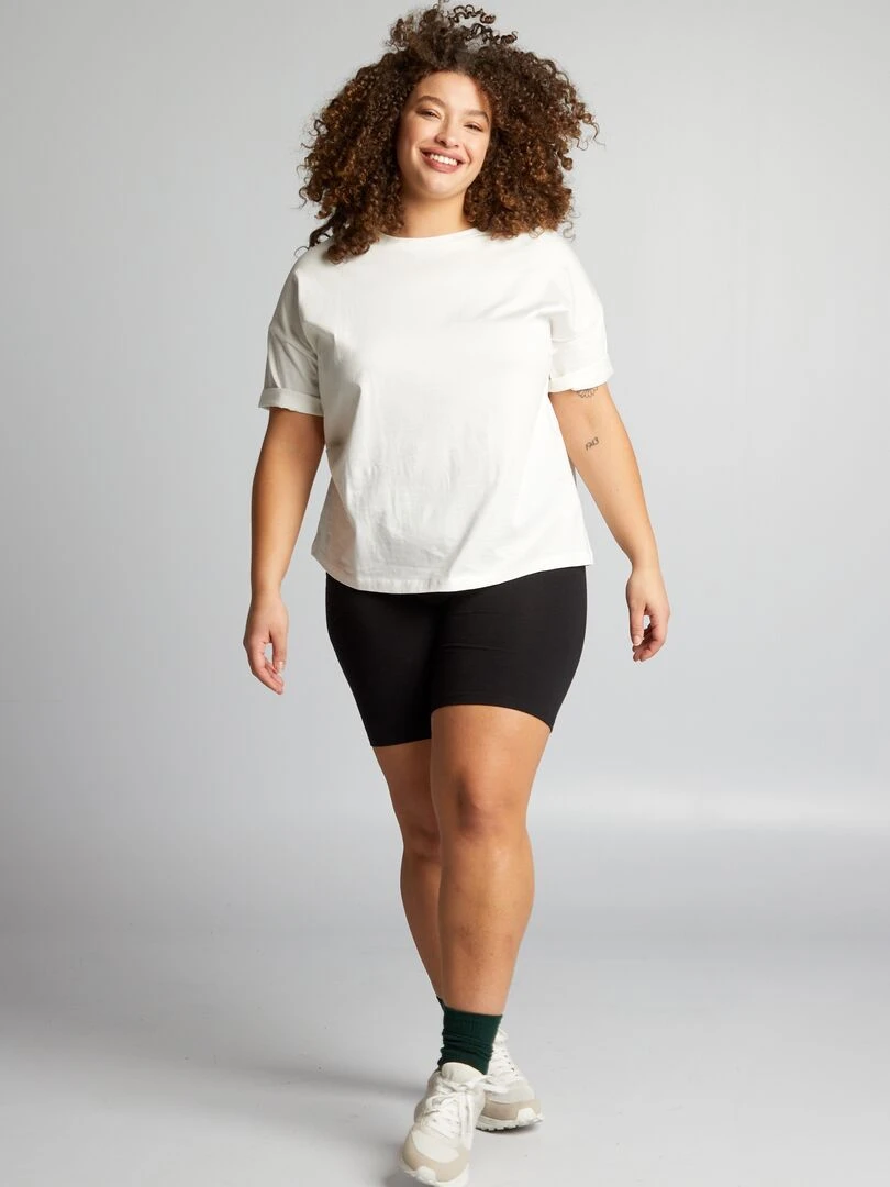 Short cycliste en jersey uni noir