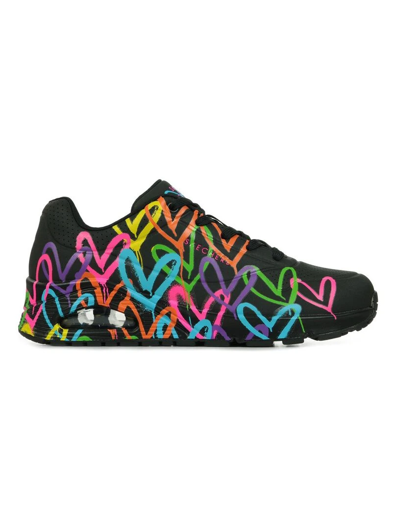 Baskets Skechers Uno Highlight Love Noir Multicolore