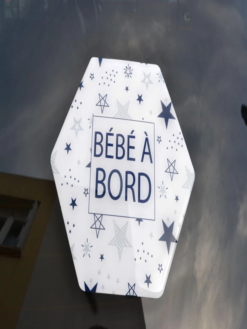 Adhésif / Autocollant bébé à bord   Etoiles   Bleu