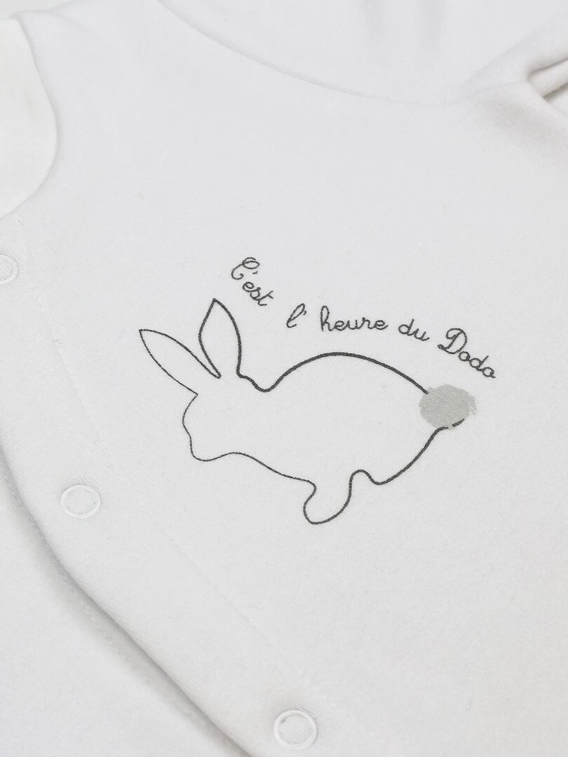 Pyjama naissance en molleton   Blanc