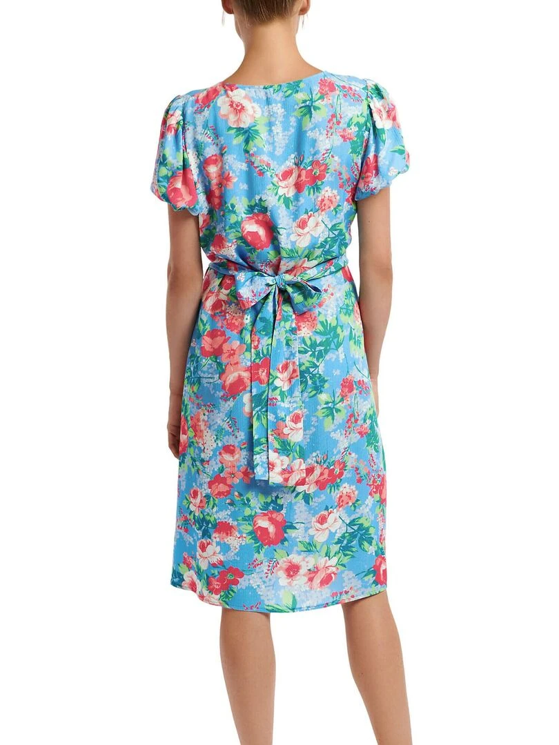 Robe estivale manches courtes Manila Bleu